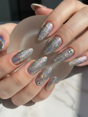 Photo-real Salon Holographic Nails