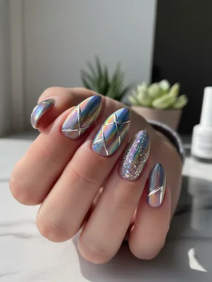Gorgeous Photo-real Salon Holographic Nails