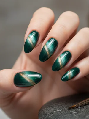 Stunning Photo-real Salon Cat Eye Nails - Cat Eye nail art - featuring nail art, red - nail art inspiration and design ideas