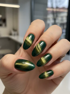 Beautiful Photo-real Salon Cat Eye Nails - Cat Eye nail art - featuring nail art, red - nail art inspiration and design ideas