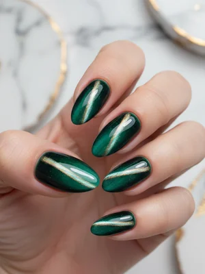 Stunning Photo-real Salon Cat Eye Nails - Cat Eye nail art - featuring nail art, red - nail art inspiration and design ideas