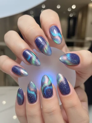 Sophisticated Photo-real Salon Aurora Nails