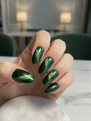 Gorgeous Photo-real Salon Cat Eye Nails - Cat Eye nail art - featuring nail art, red - nail art inspiration and design ideas