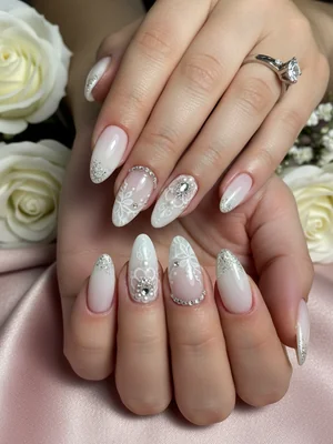 Stunning Photo-real Salon Bridal Nails
