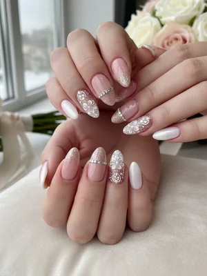 Gorgeous Photo-real Salon Bridesmaid Nails