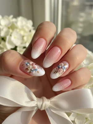 Beautiful Photo-real Salon Bridesmaid Nails