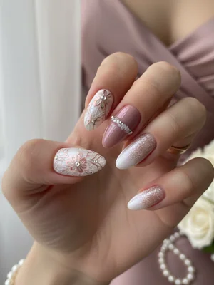 Gorgeous Photo-real Salon Bridesmaid Nails