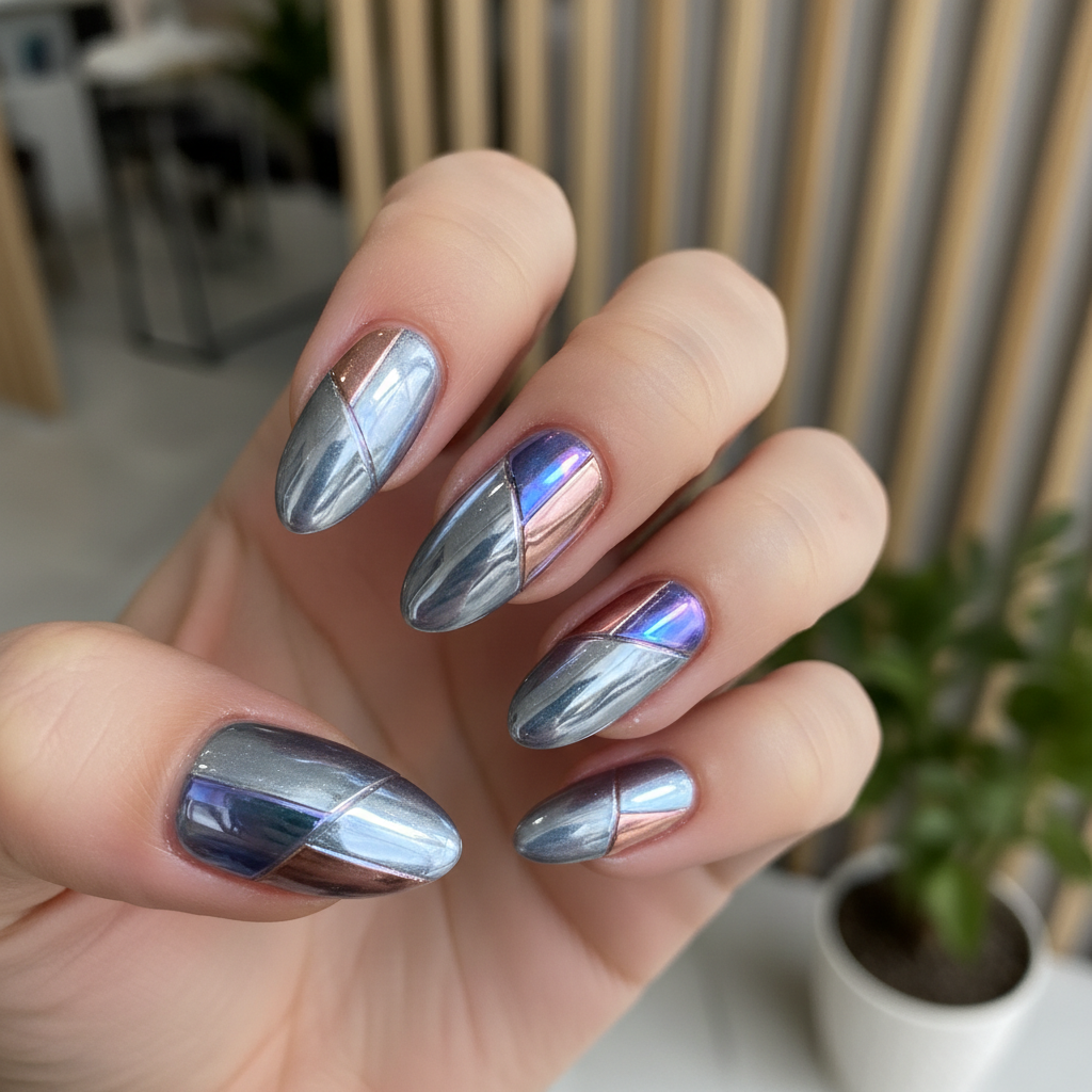 Photo-real Salon Chrome Nails Chrome nail art