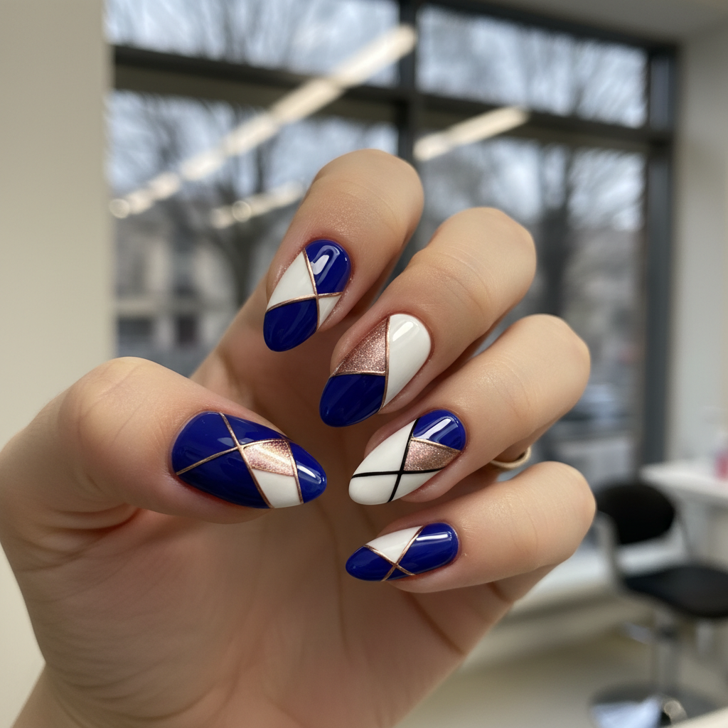 Photo-real Salon Geometric Nails Geometric nail art