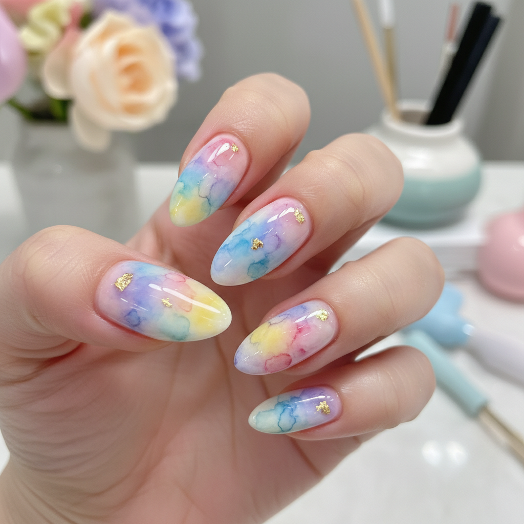 Photo-real Salon Watercolor Nails