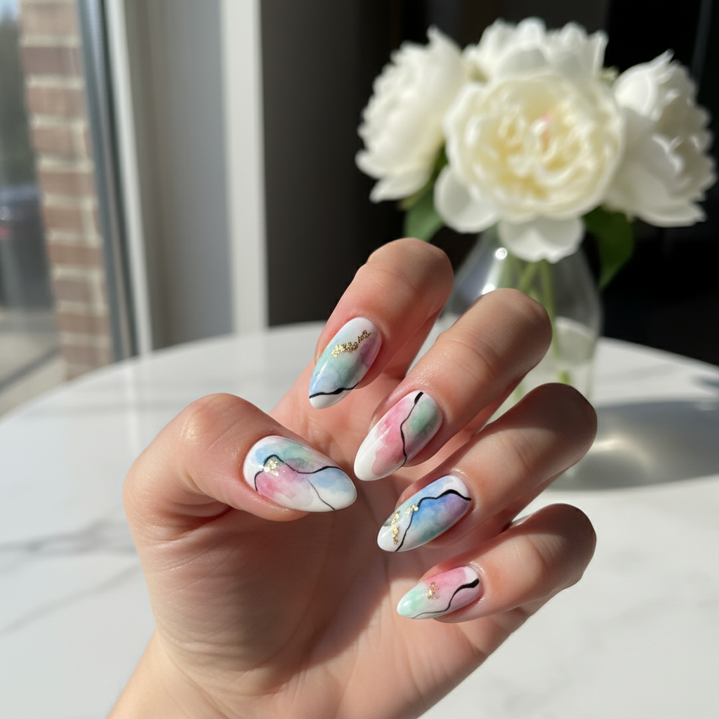 Photo-real Salon Watercolor Nails