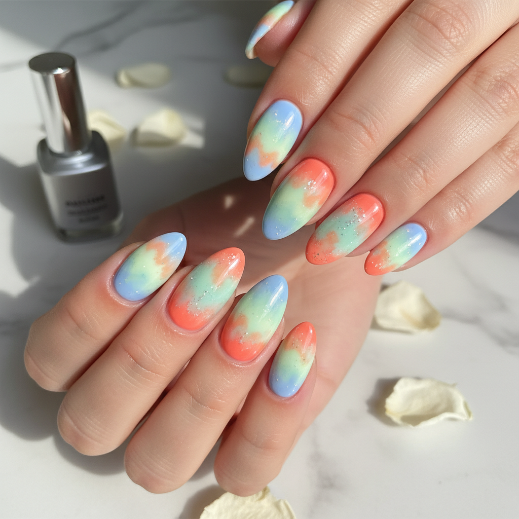 Photo-real Salon Sponging Nails Sponging nail art