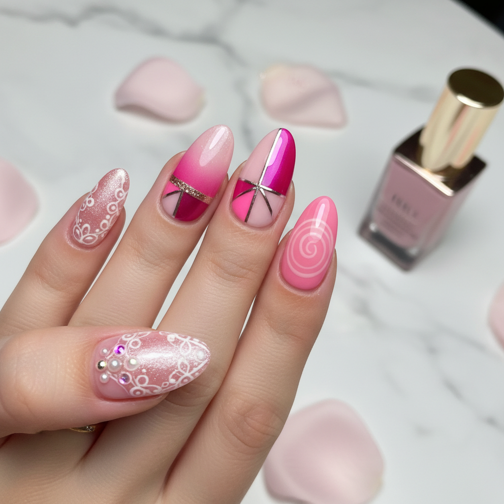 Photo-real Salon Pink Nails