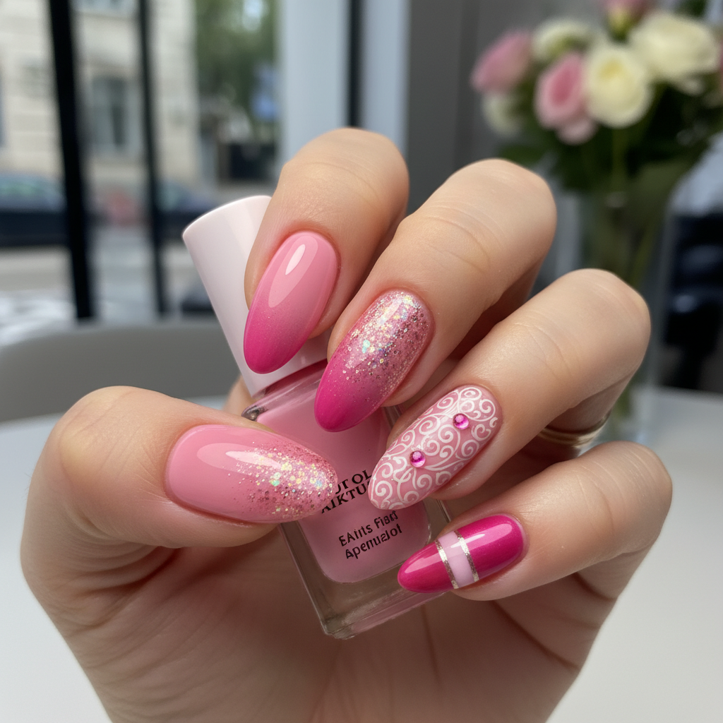 Photo-real Salon Pink Nails