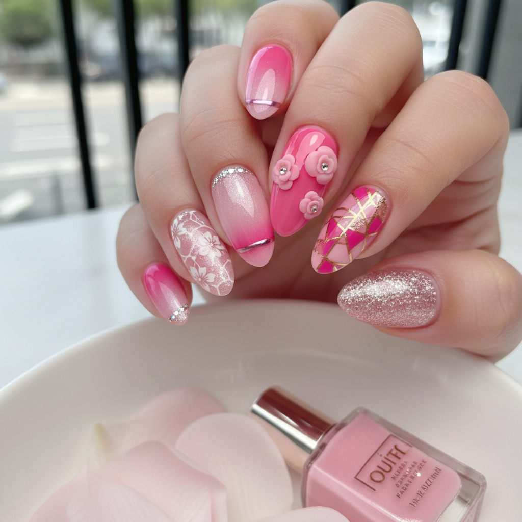 Photo-real Salon Pink Nails