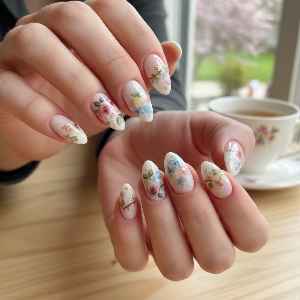 Photo-real Salon Floral Nails