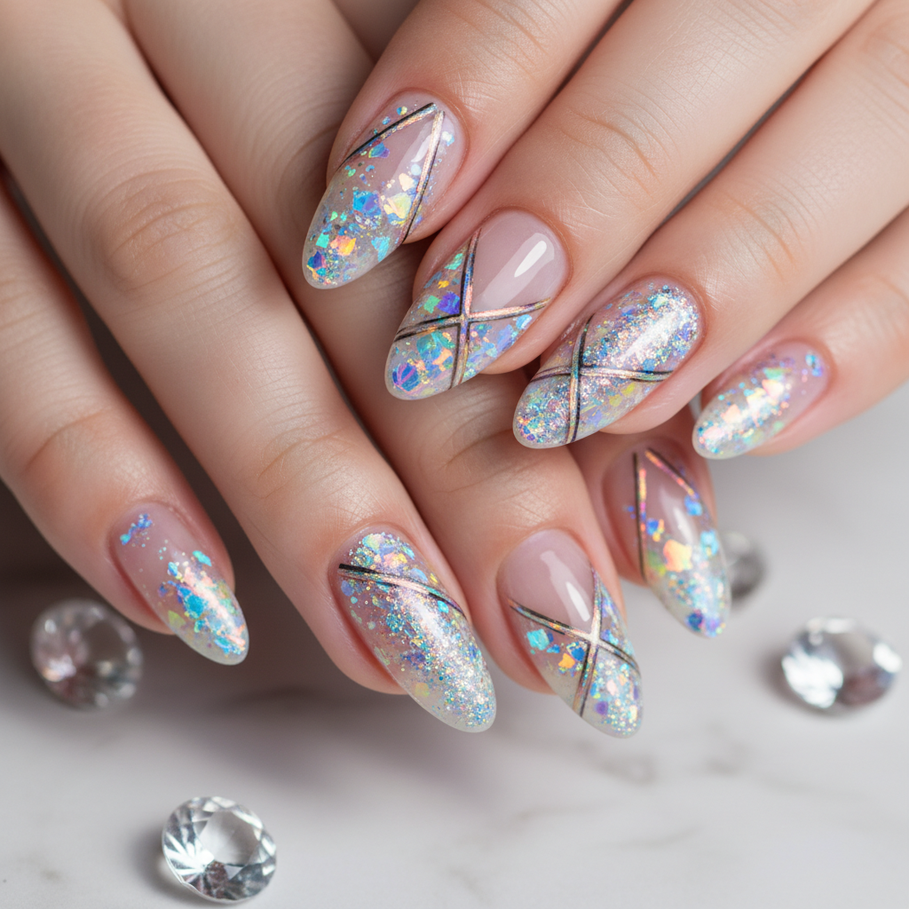 Photo-real Salon Holographic Nails