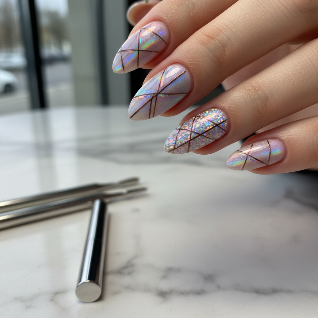 Photo-real Salon Holographic Nails