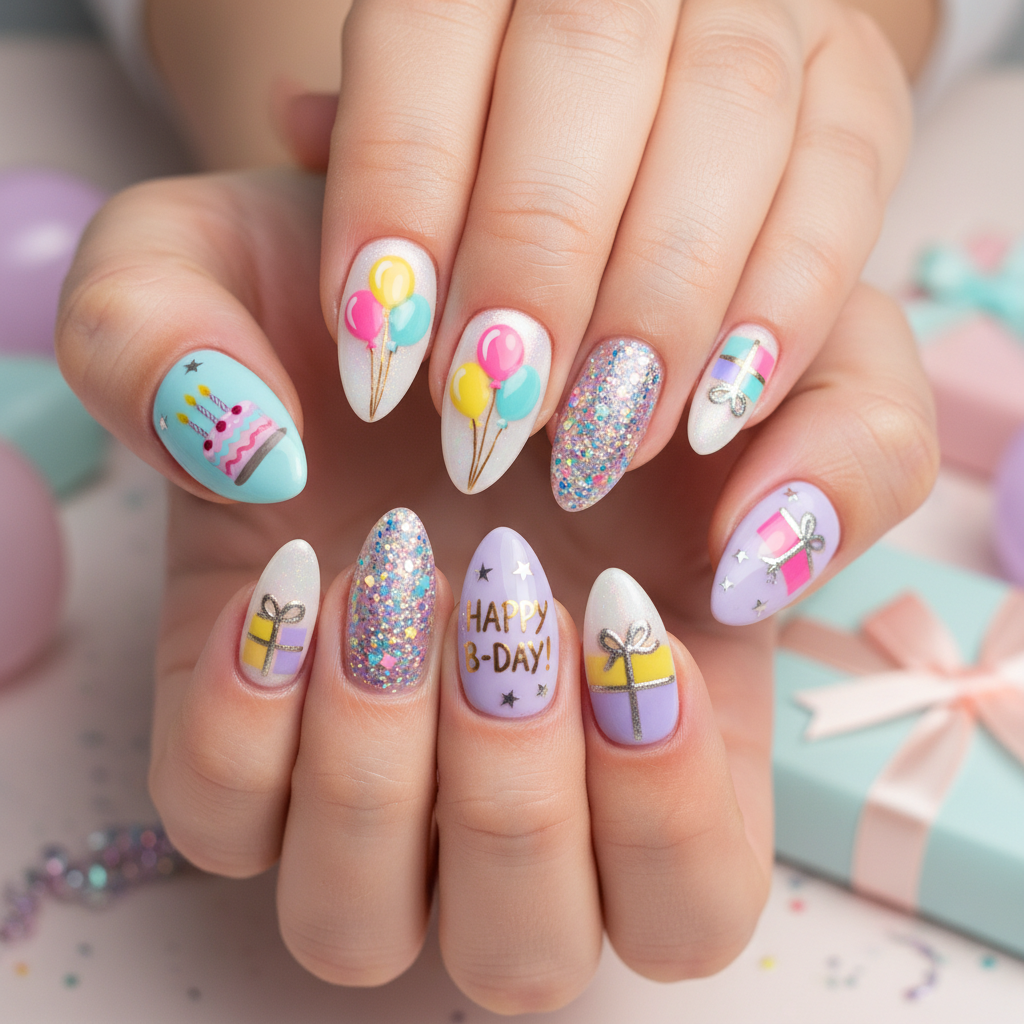 Photo-real Salon Birthday Nails