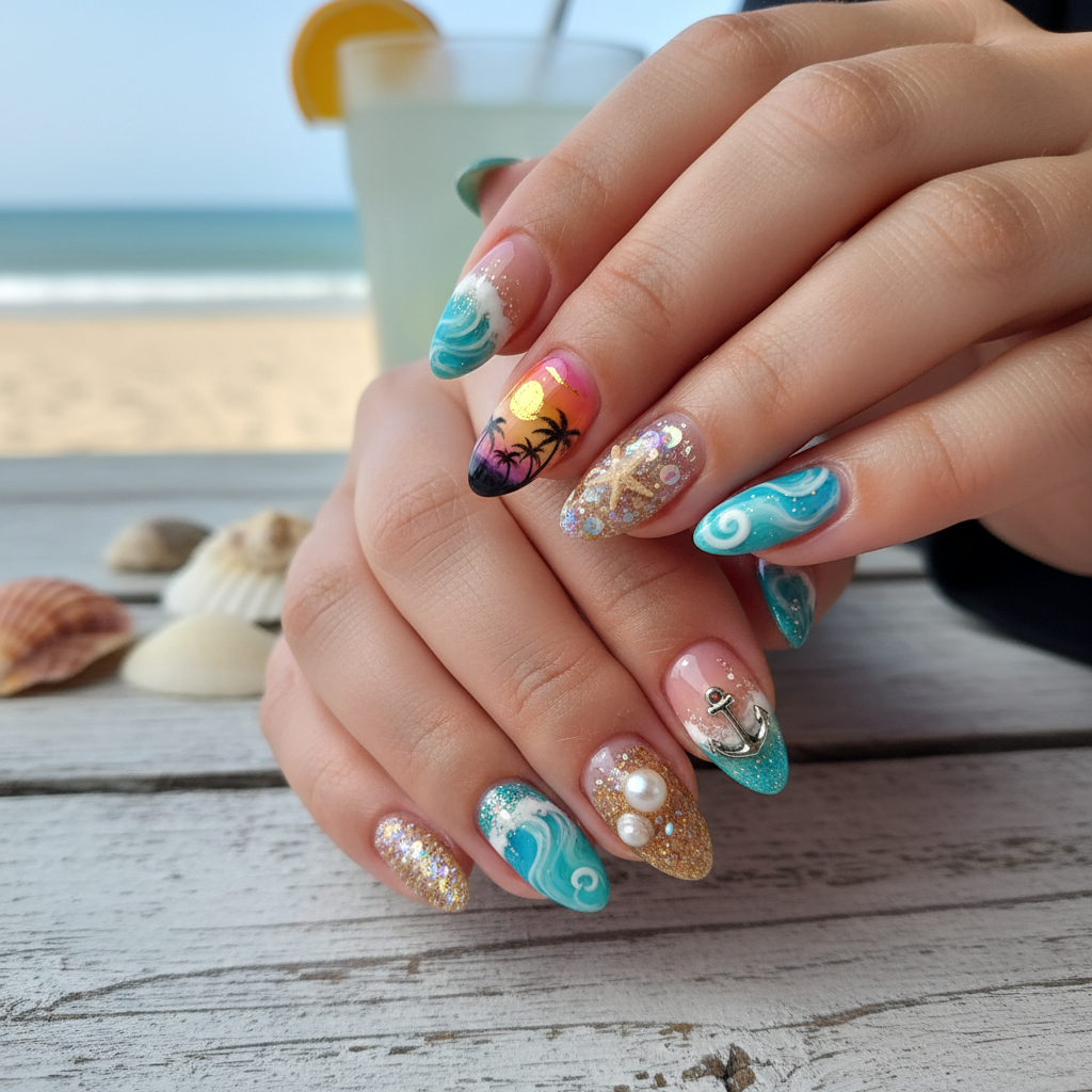 Photo-real Salon Beach Nails