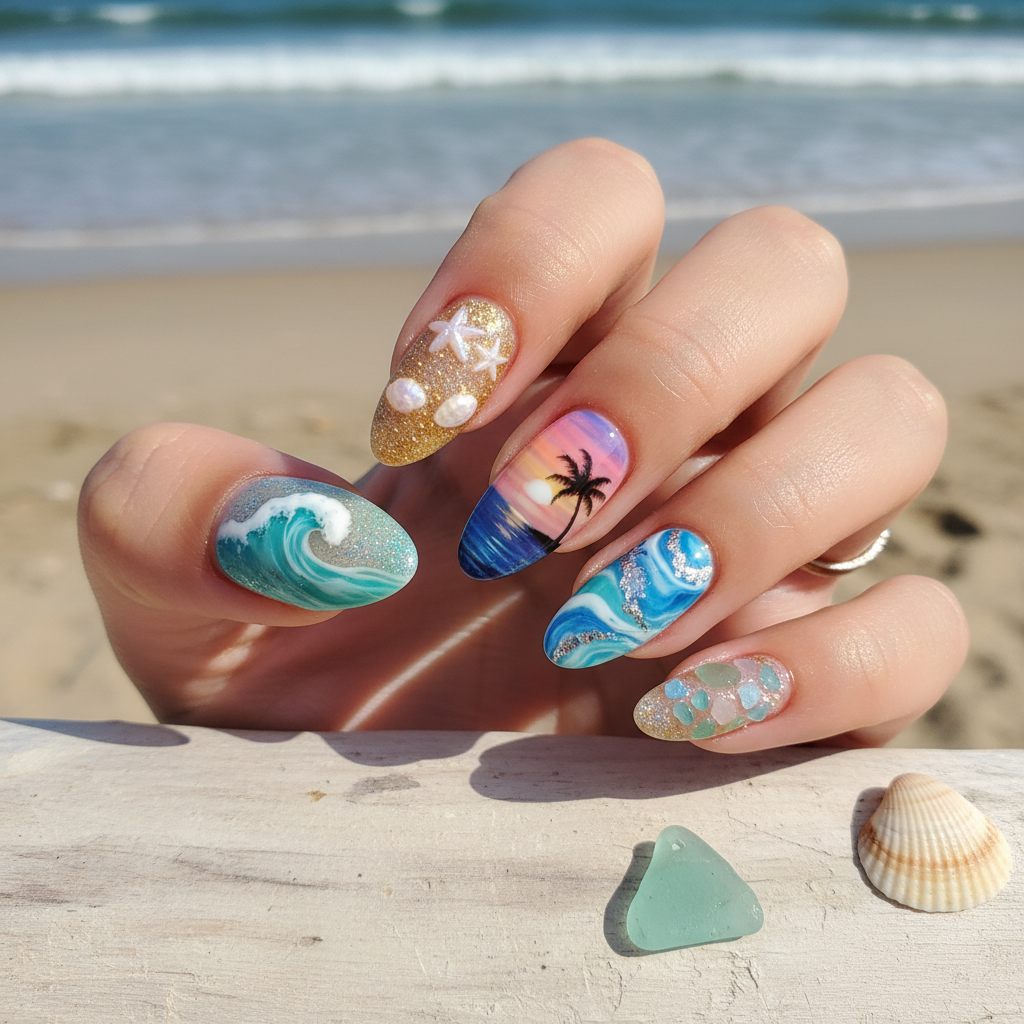 Photo-real Salon Beach Nails