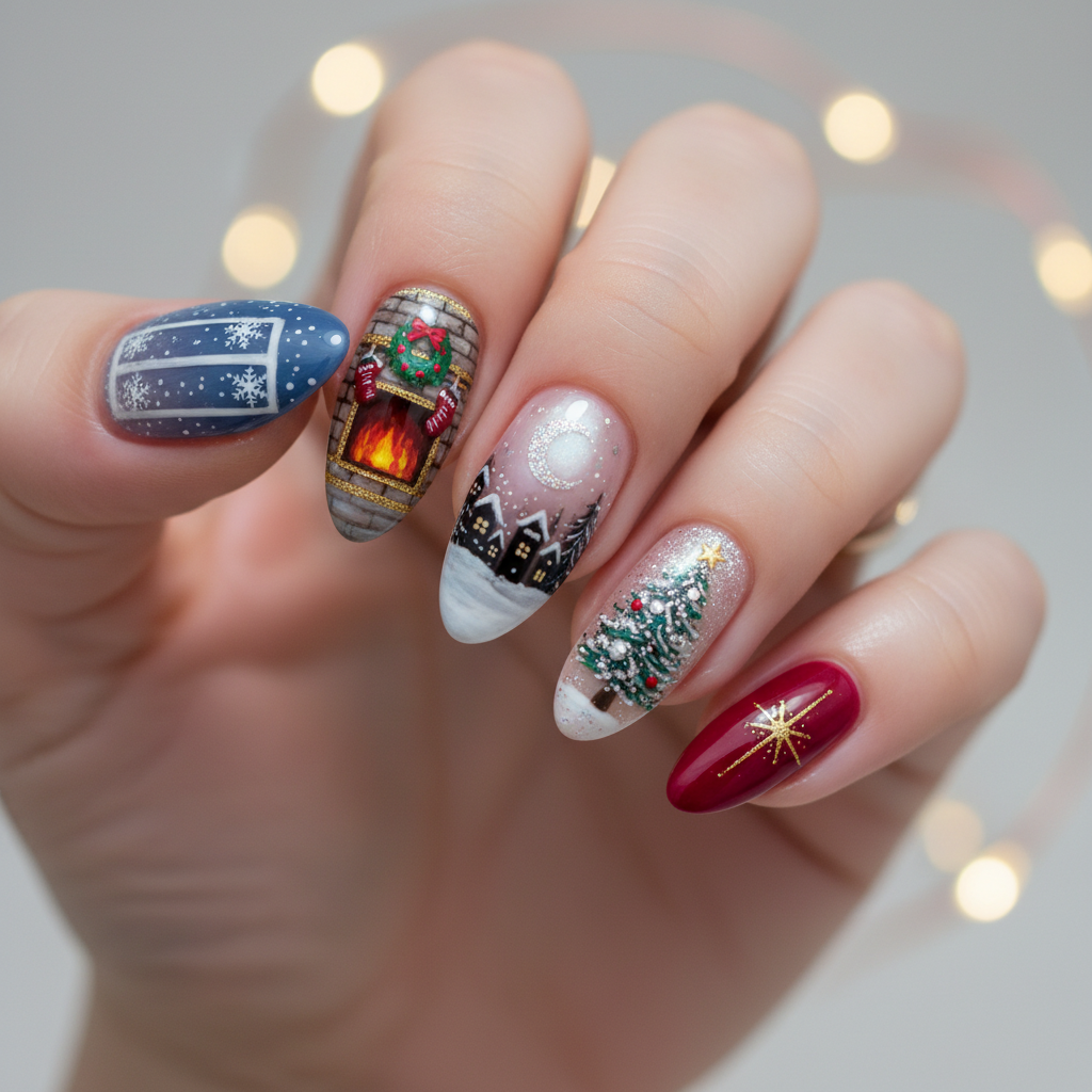 Photo-real Salon Christmas Eve Nails
