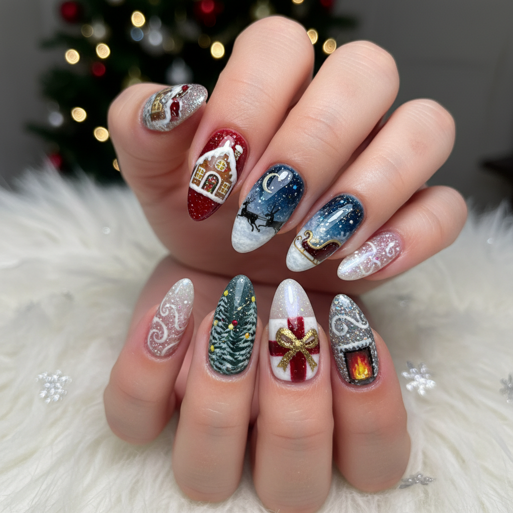 Photo-real Salon Christmas Eve Nails