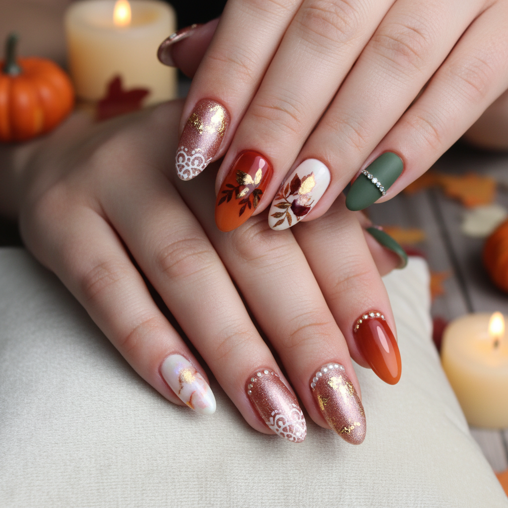 Photo-real Salon Fall Wedding Nails