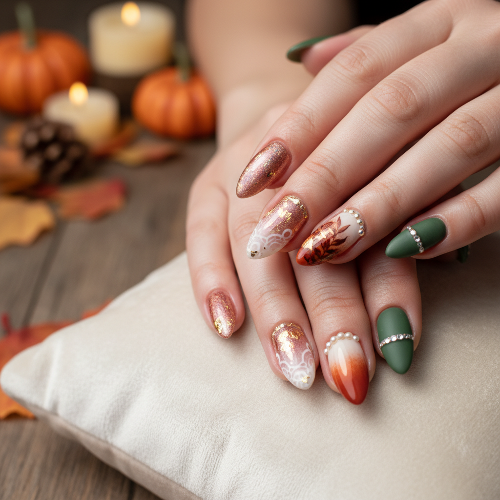 Photo-real Salon Fall Wedding Nails