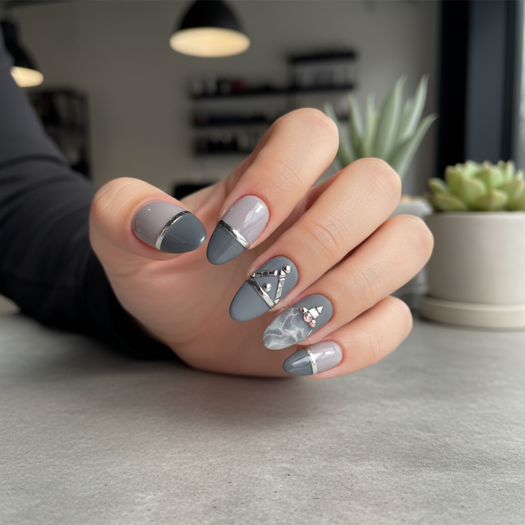 Photo-real Salon Grey Nails