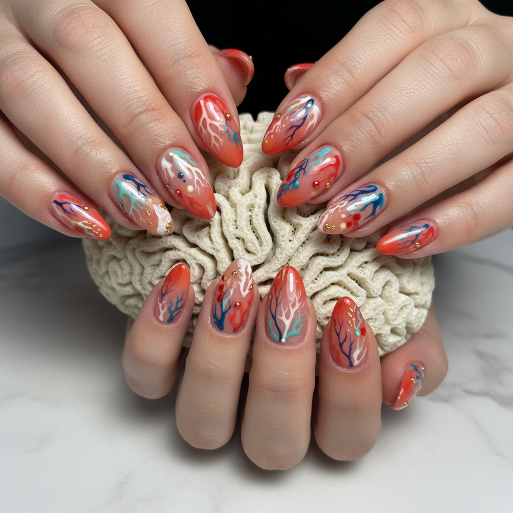 Photo-real Salon Coral Nails
