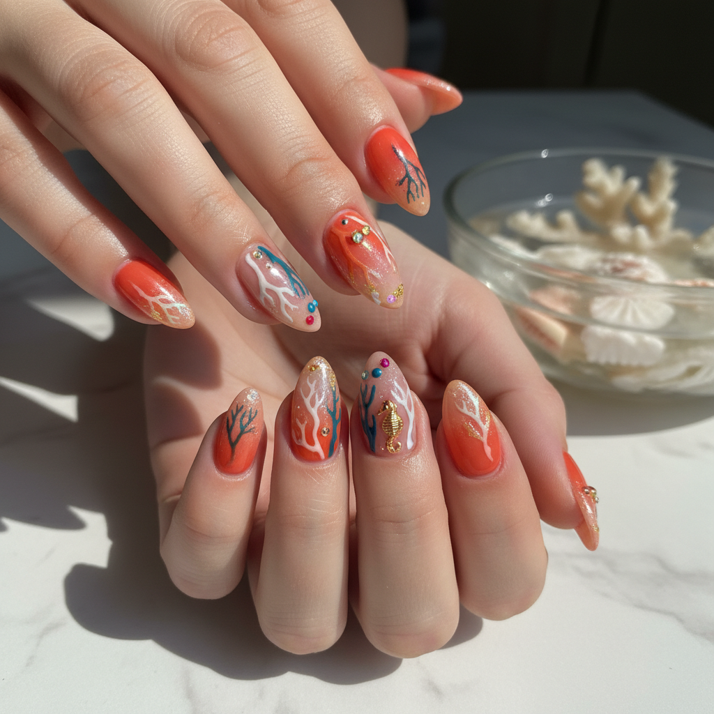 Photo-real Salon Coral Nails
