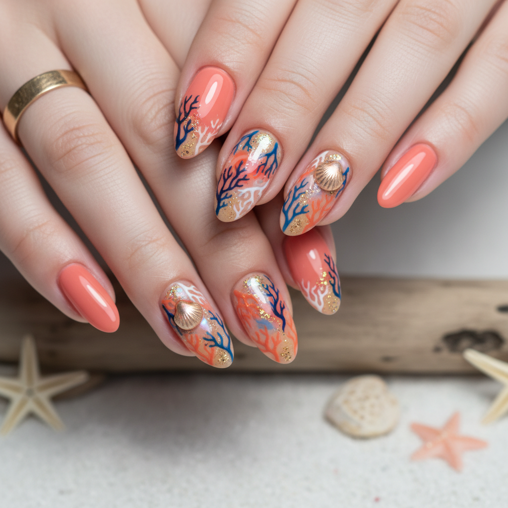 Photo-real Salon Coral Nails