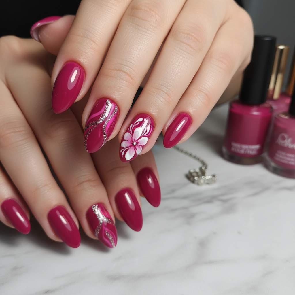 Photo-real Salon Magenta Nails