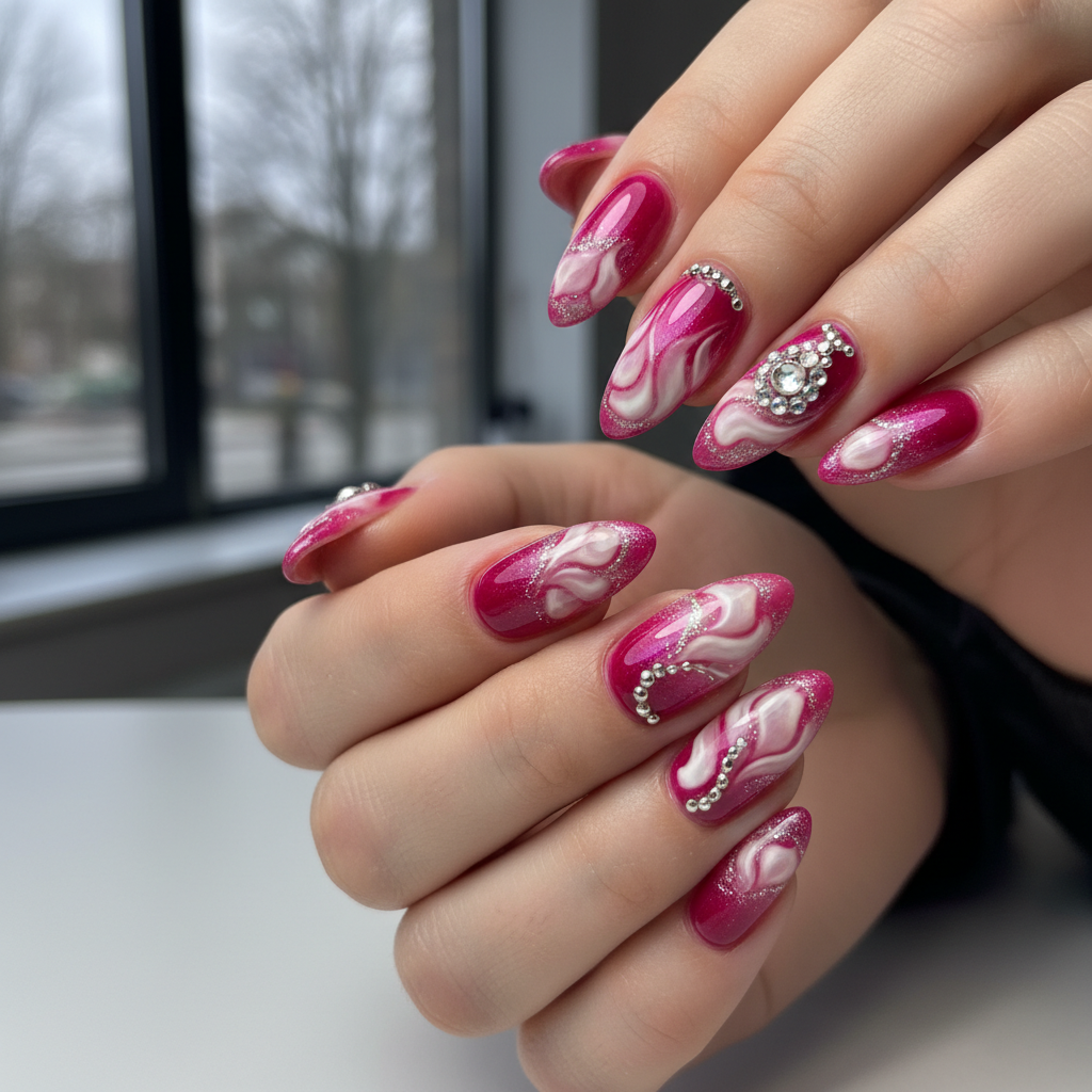 Photo-real Salon Magenta Nails