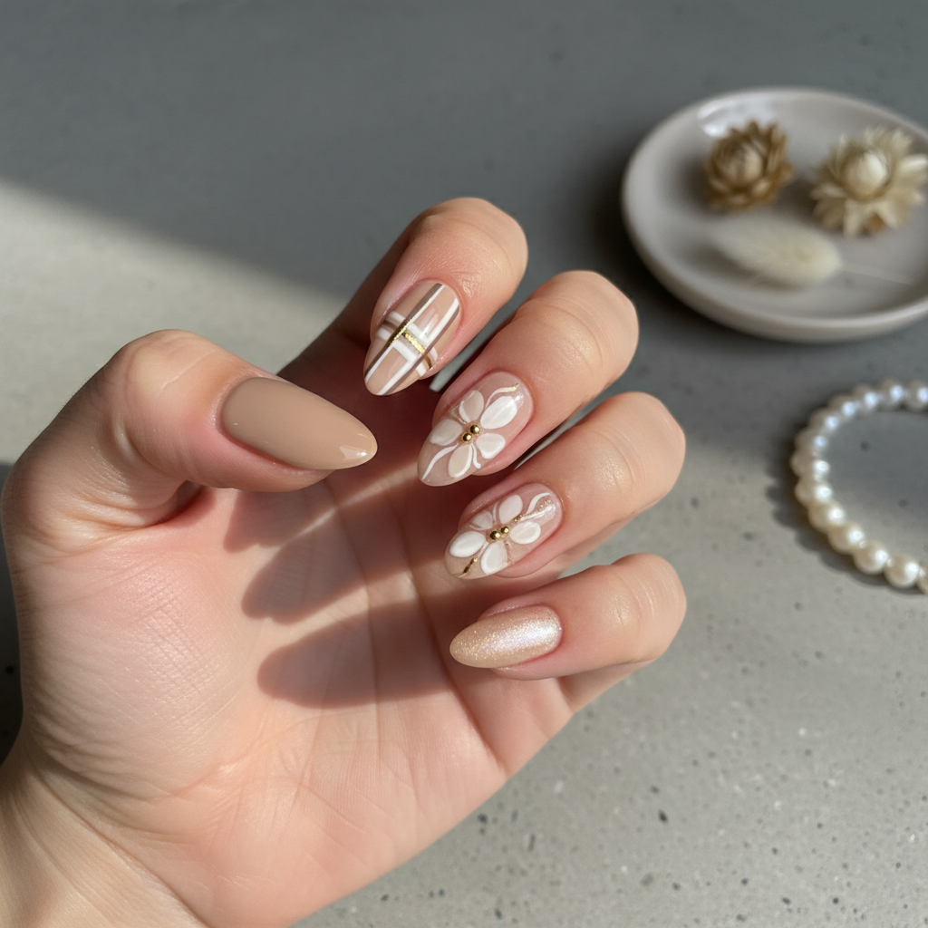 Photo-real Salon Beige Nails