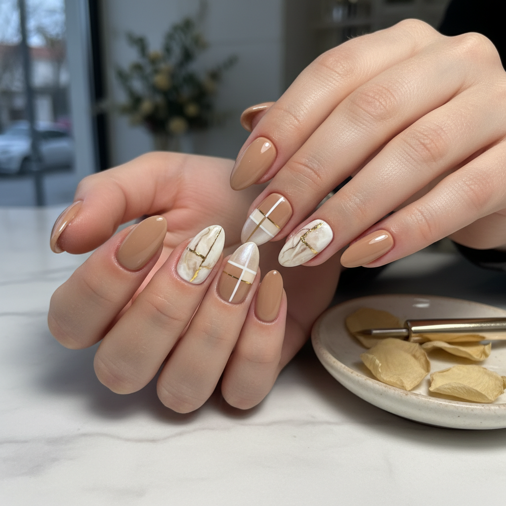 Photo-real Salon Beige Nails