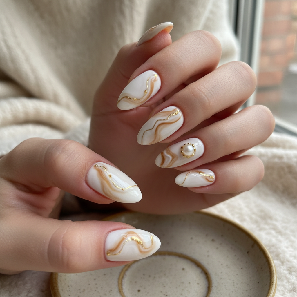 Photo-real Salon Cream Nails Cream nail art