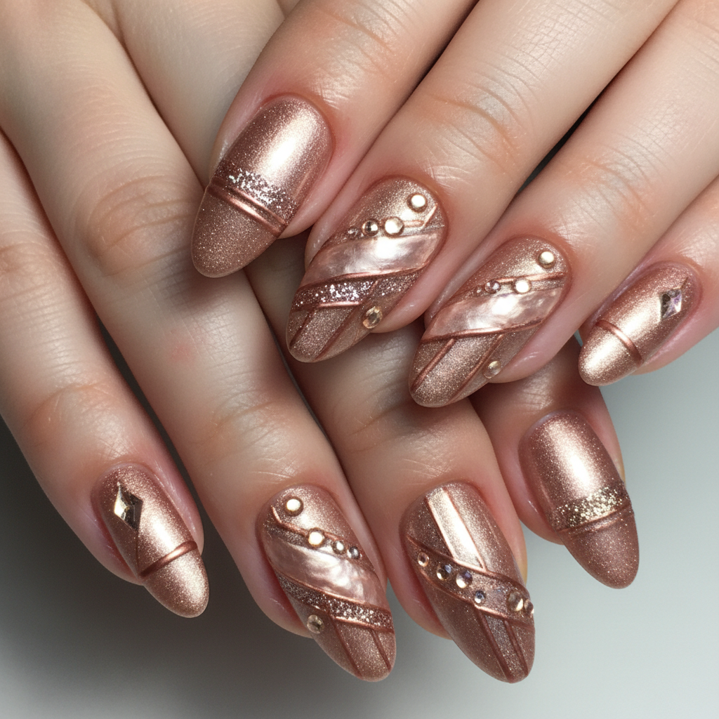 Photo-real Salon Rose Gold Nails