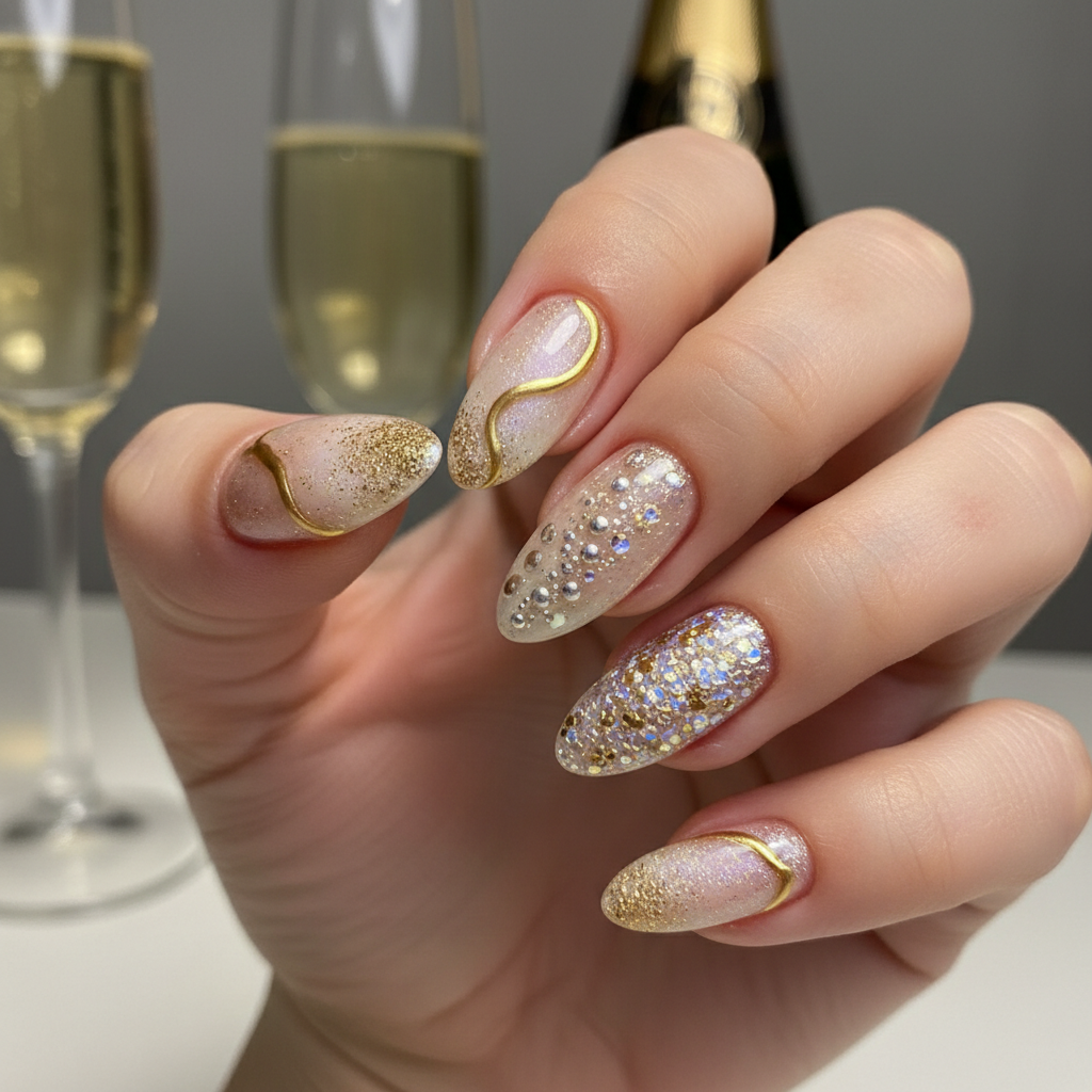 Photo-real Salon Champagne Nails