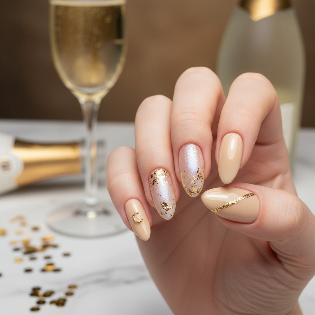 Photo-real Salon Champagne Nails