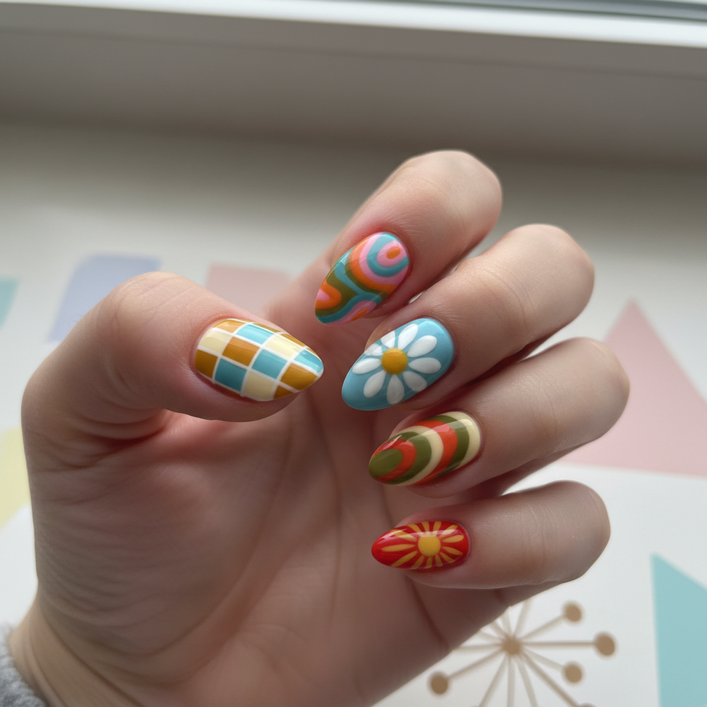 Photo-real Salon Retro Nails Retro nail art