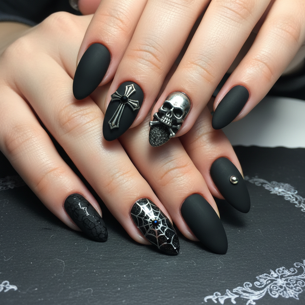 Photo-real Salon Gothic Nails Gothic nail art