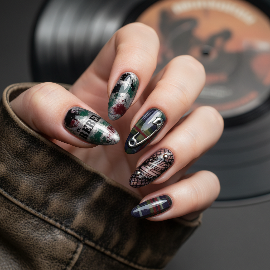 Photo-real Salon Grunge Nails Grunge nail art