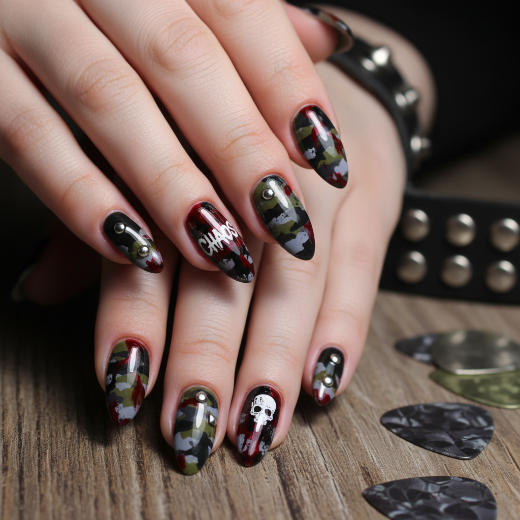 Photo-real Salon Grunge Nails Grunge nail art