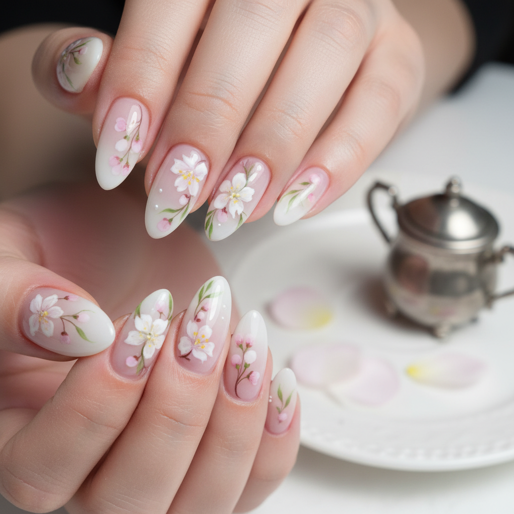 Photo-real Salon Floral Nails
