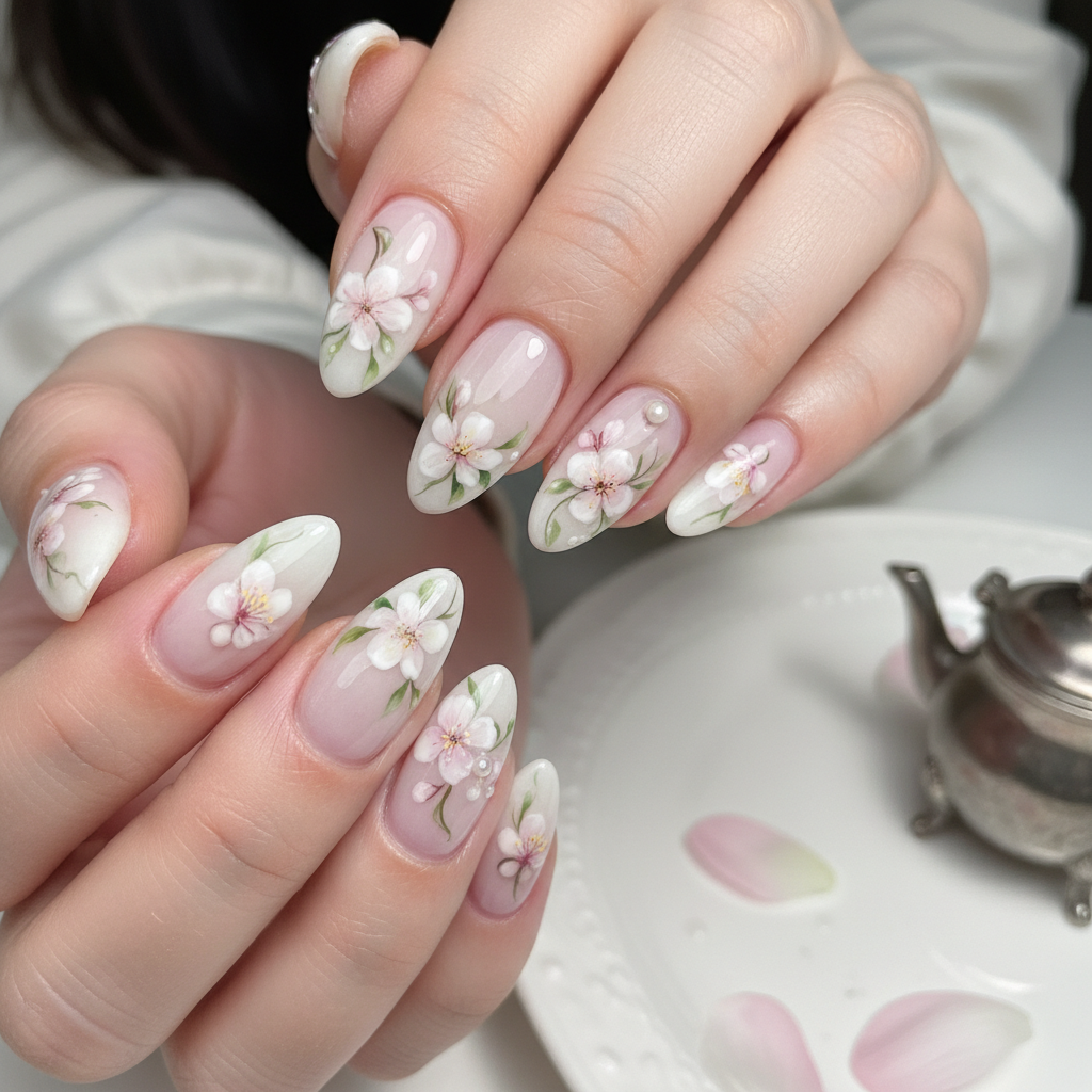 Photo-real Salon Floral Nails