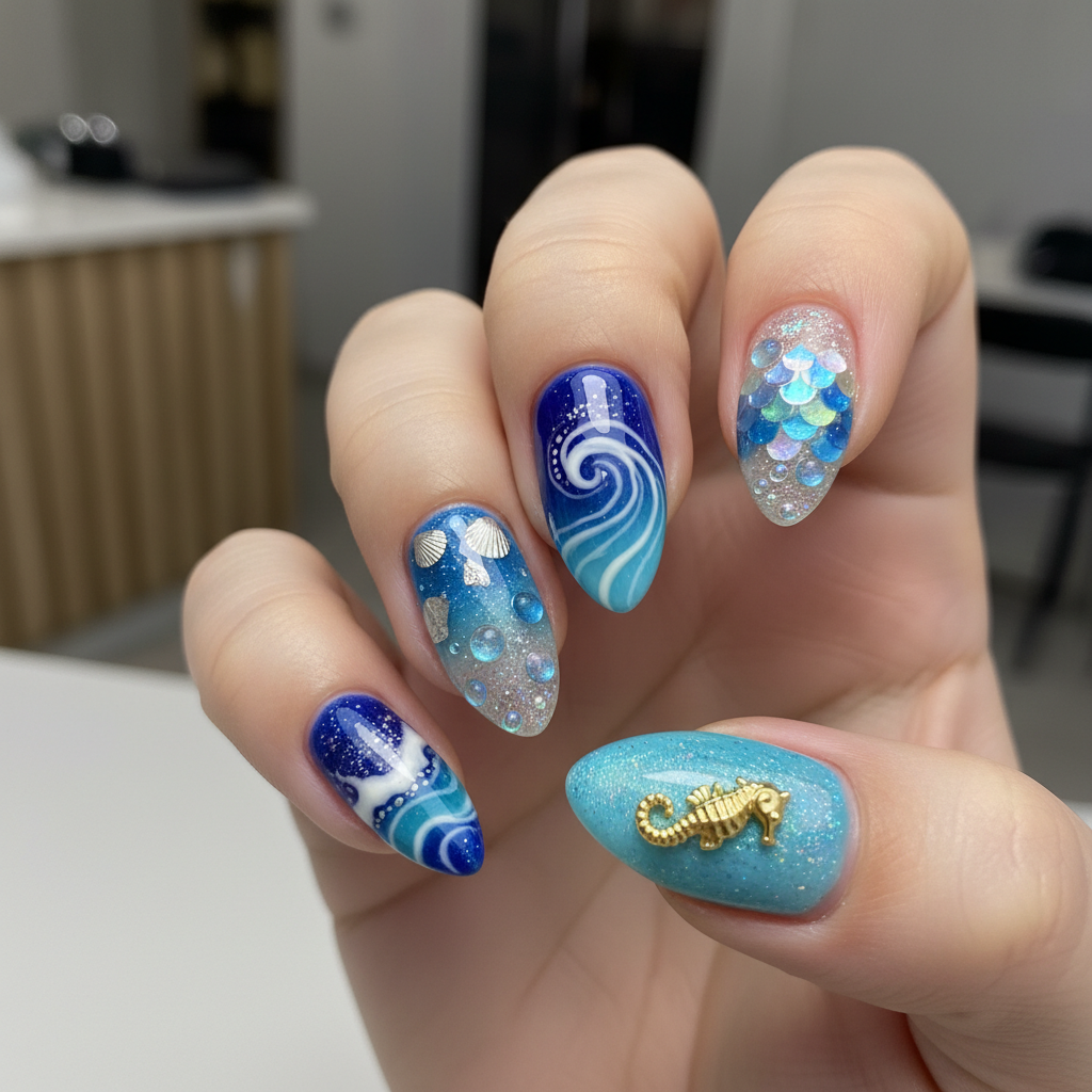Photo-real Salon Ocean Nails