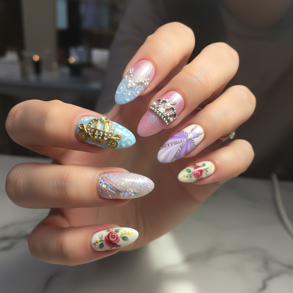 Photo-real Salon Princess Nails Princess nail art