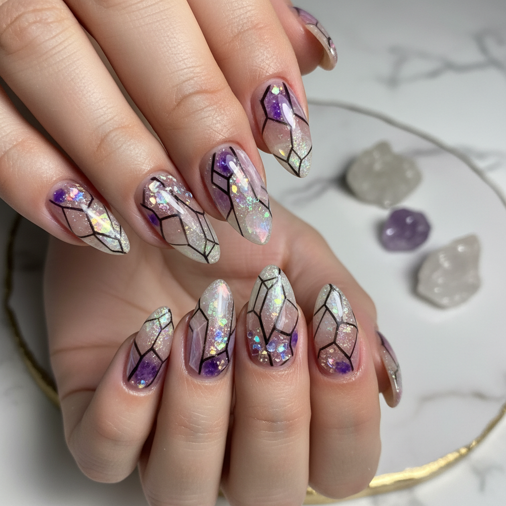 Photo-real Salon Crystal Nails